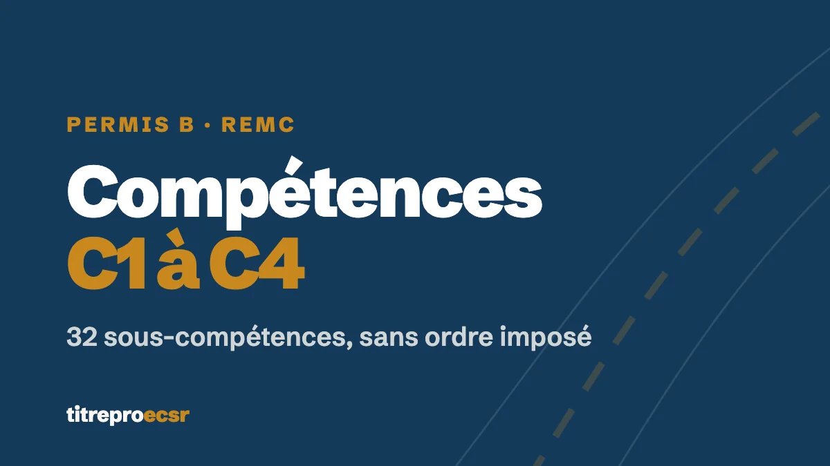 Les compétences C1 à C4 du permis B